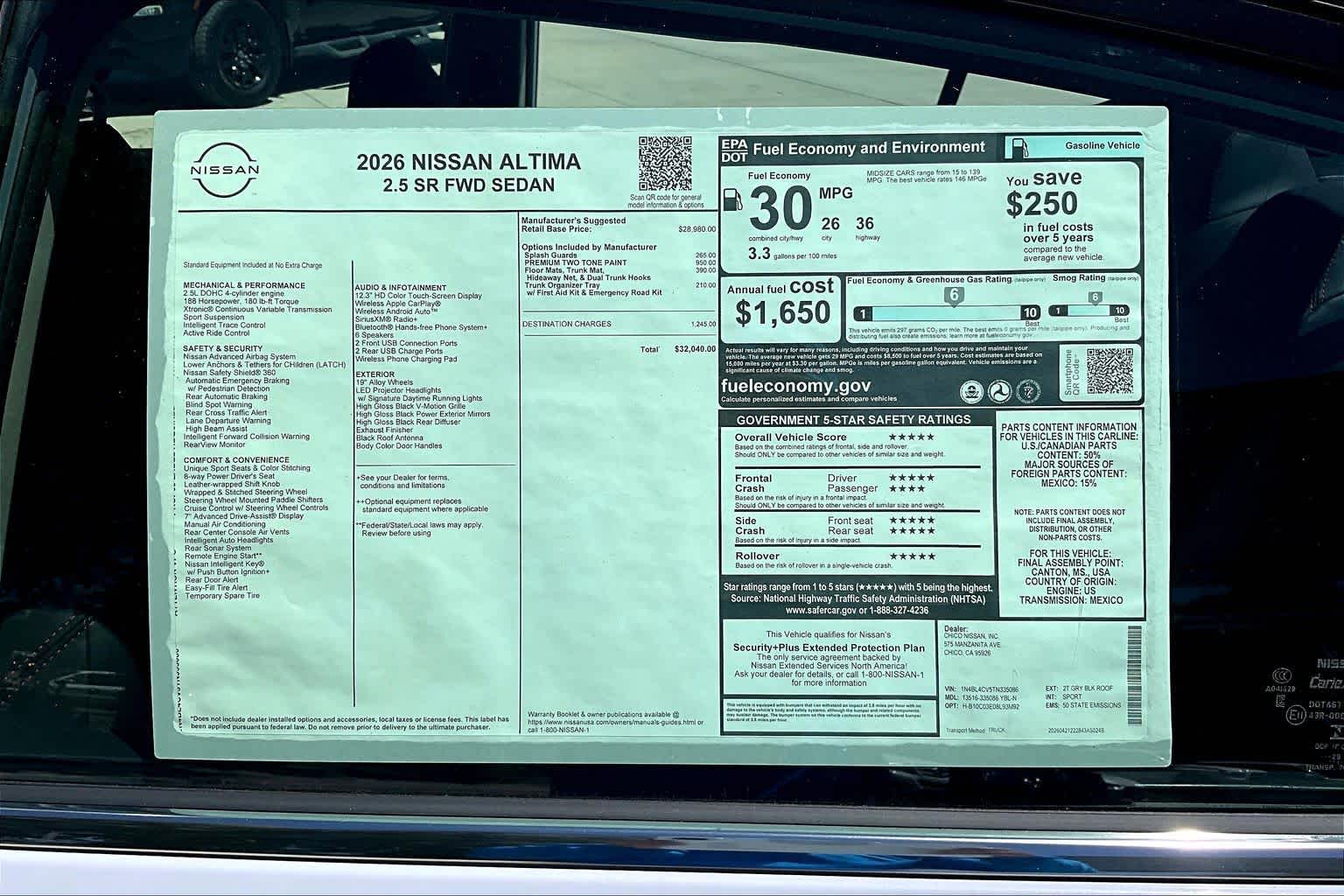 2026 Nissan Altima SR