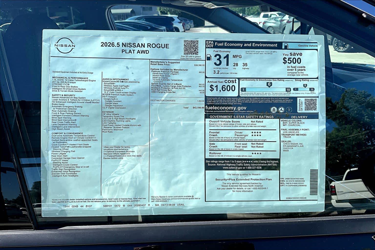 2026 Nissan Rogue Platinum